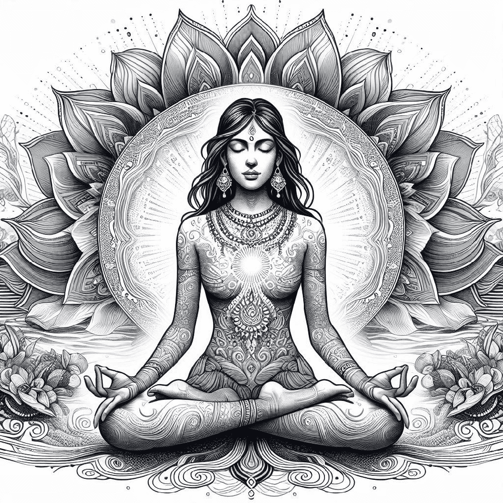 woman meditating, connecting with Shakti energy